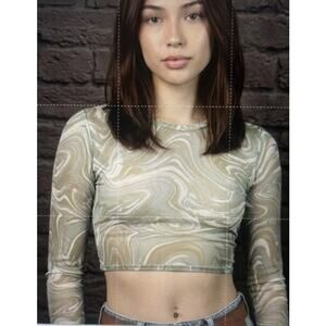 Social Scene mesh cropped blouse